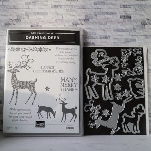 dashing deer, detailed deer, stampin up, stampin treasure, gebruikt, tweedehands